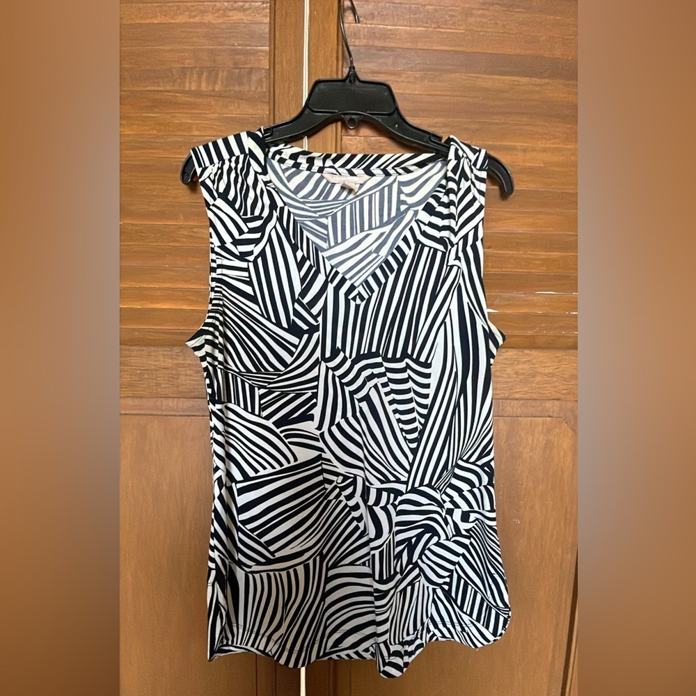 Banana Republic Abstract Black and White Tank Top